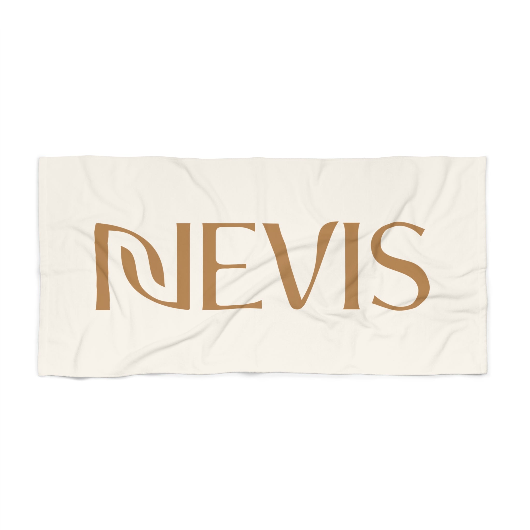 Nevis Logo Beach Towel (Gold + Cream)