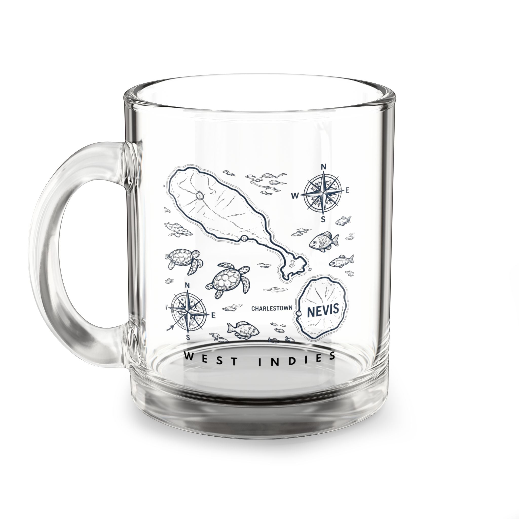 West Indies Map Glass Mug
