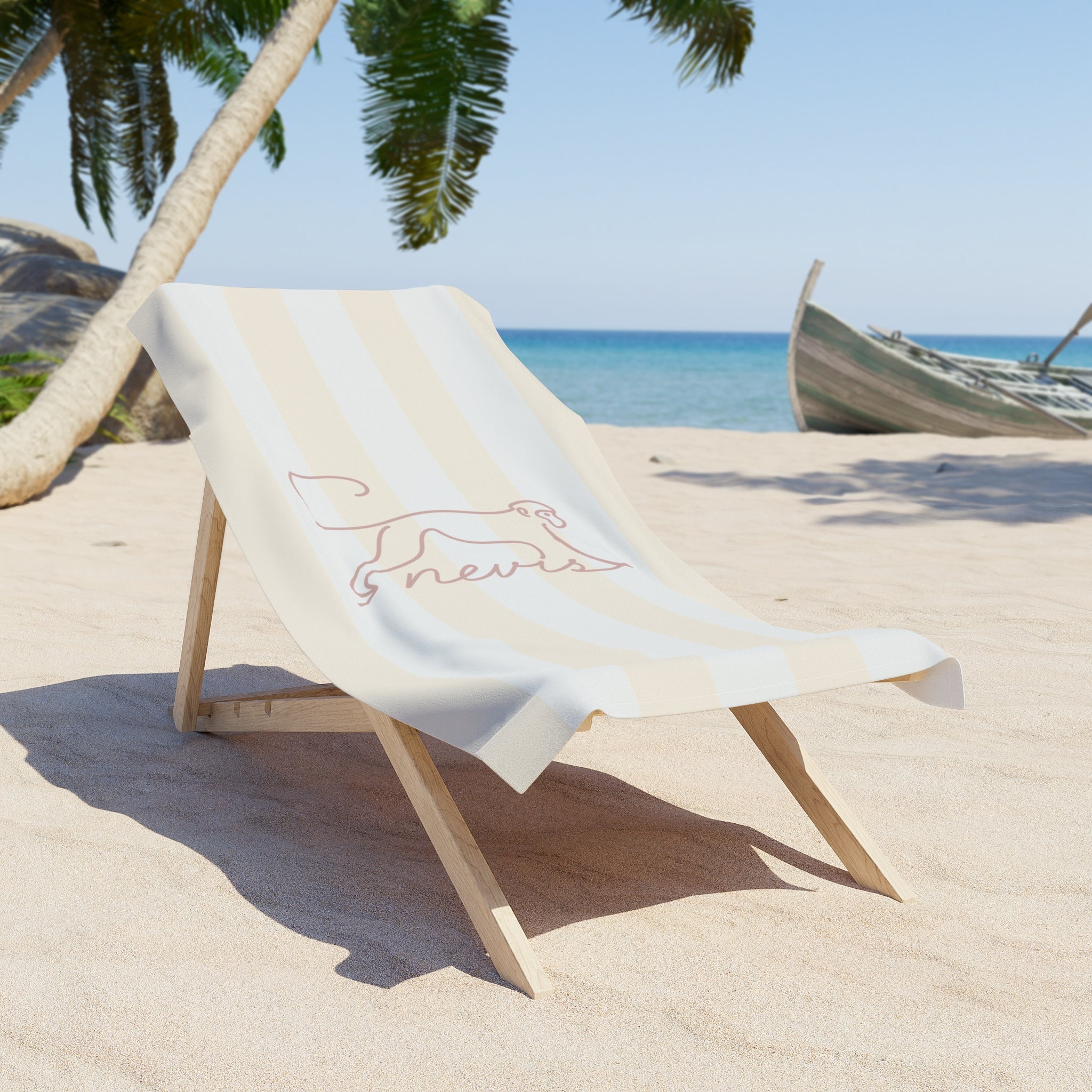 Nevis Monkey Beach Towel — Blush Striped