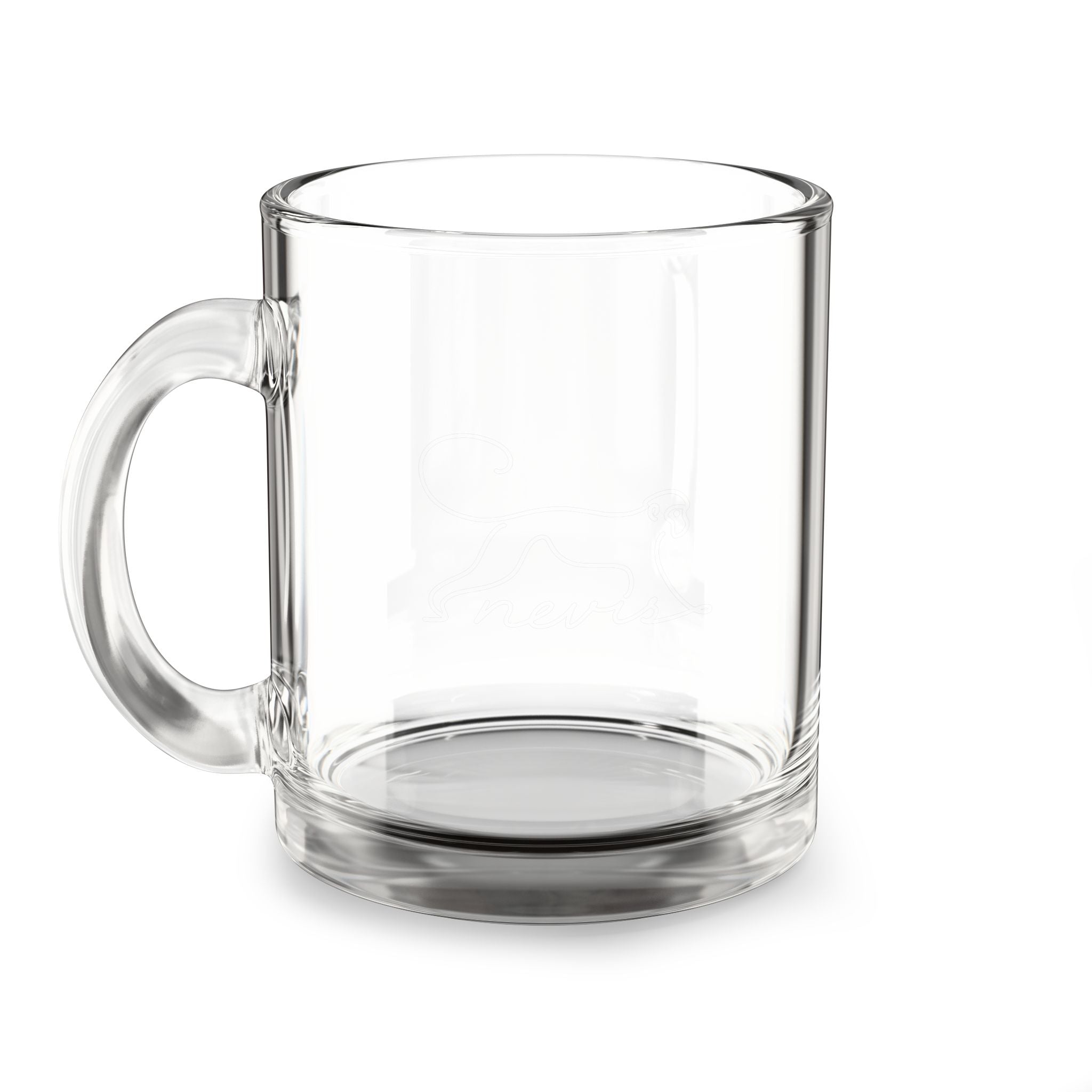 Nevis Monkey Line Art Engraved Glass Mug