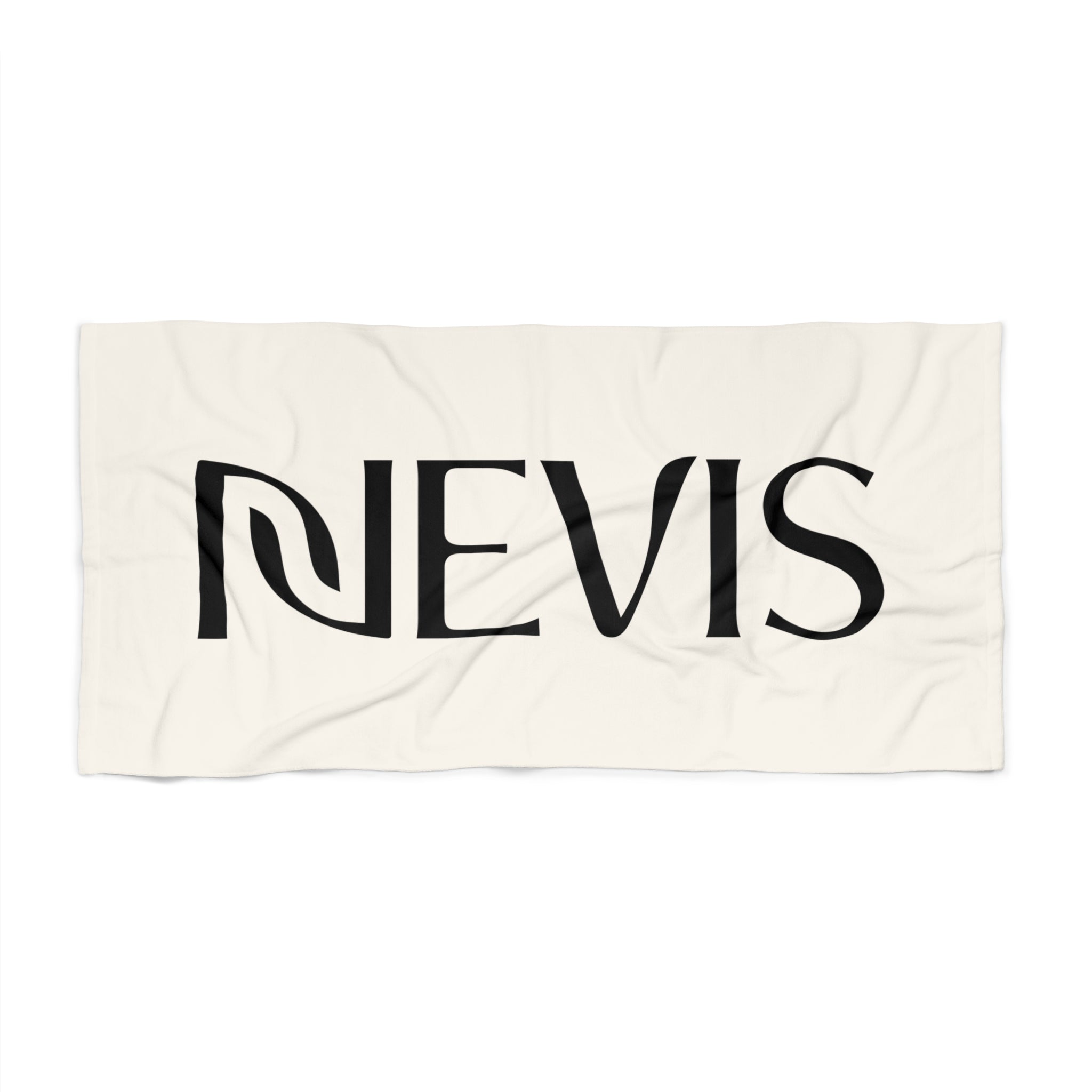 Nevis Logo Beach Towel (Black + Cream)