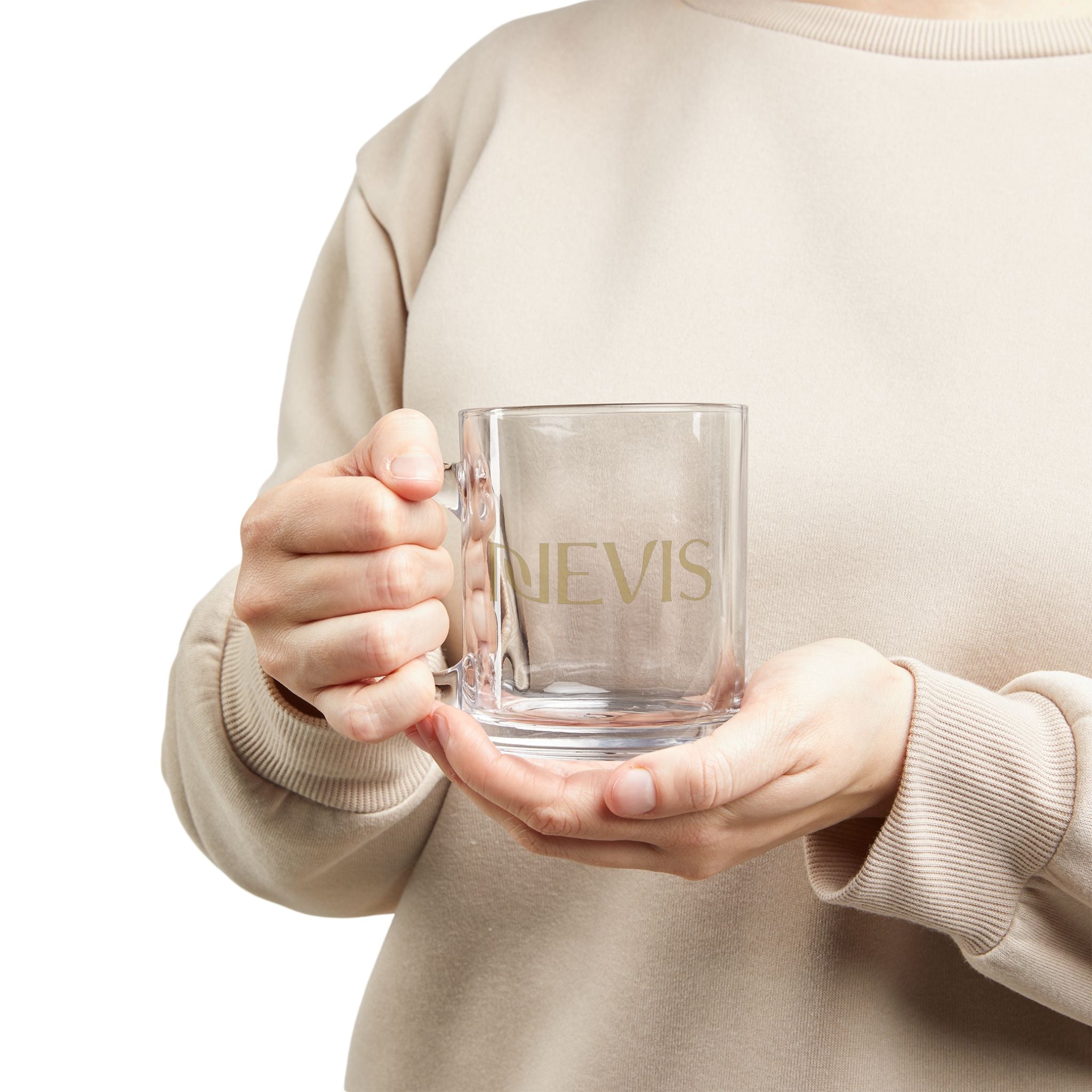 Nevis Gold Logo Glass Mug
