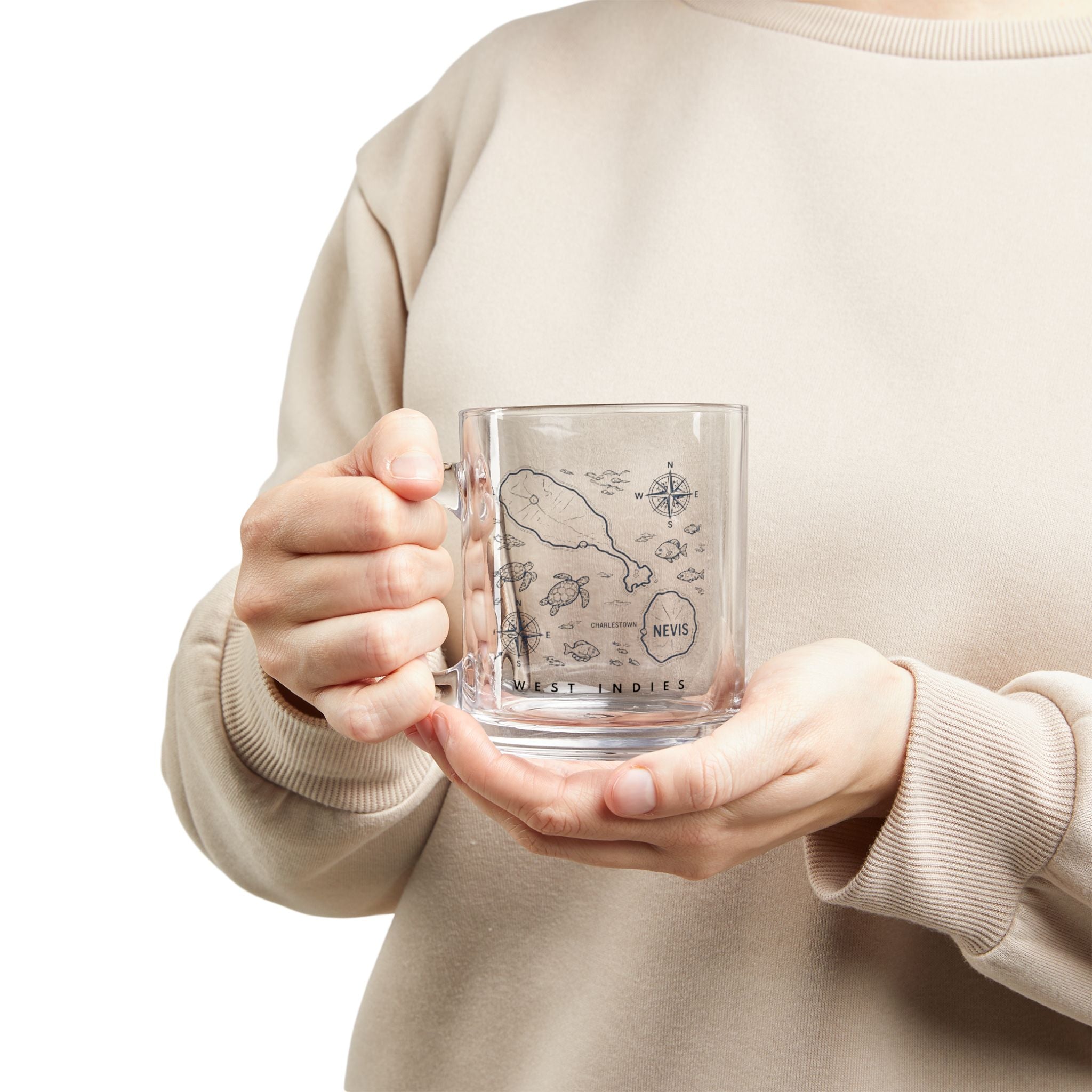 West Indies Map Glass Mug