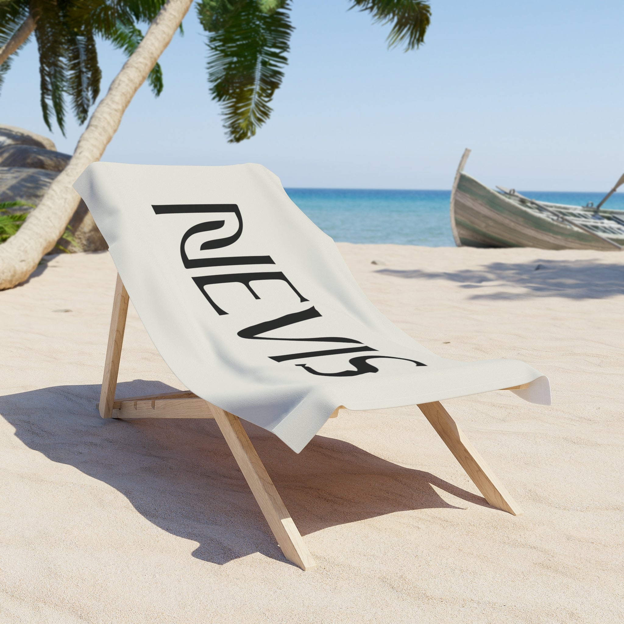 Nevis Logo Beach Towel (Black + Cream)