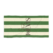 Nevis Monkey Beach Towel — Green Striped