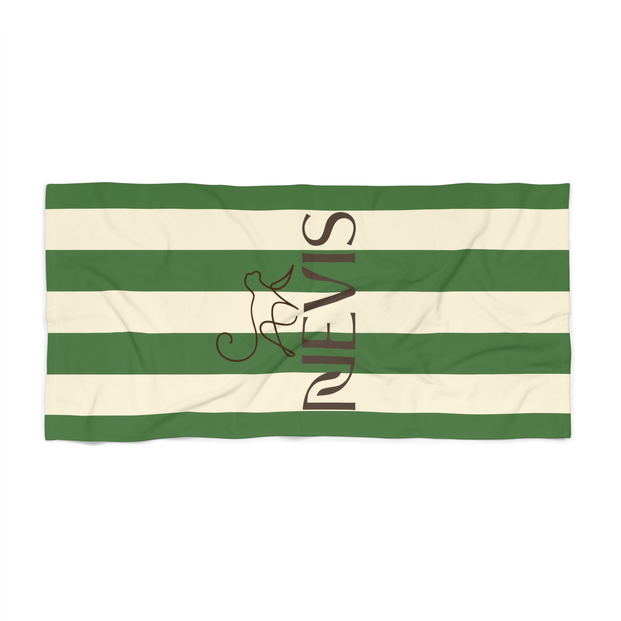 Nevis Monkey Beach Towel — Green Striped