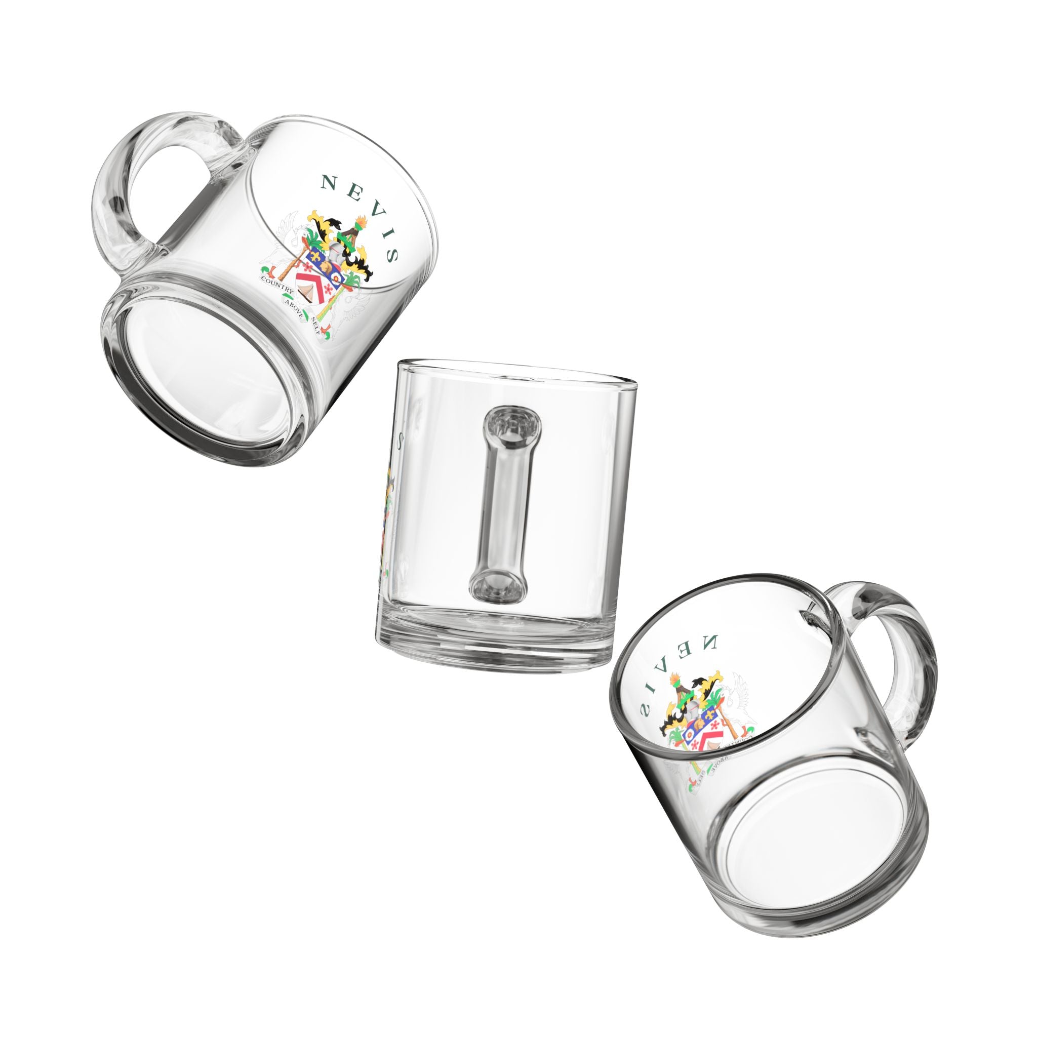 Nevis Heritage Coat Of Arms Glass Mug