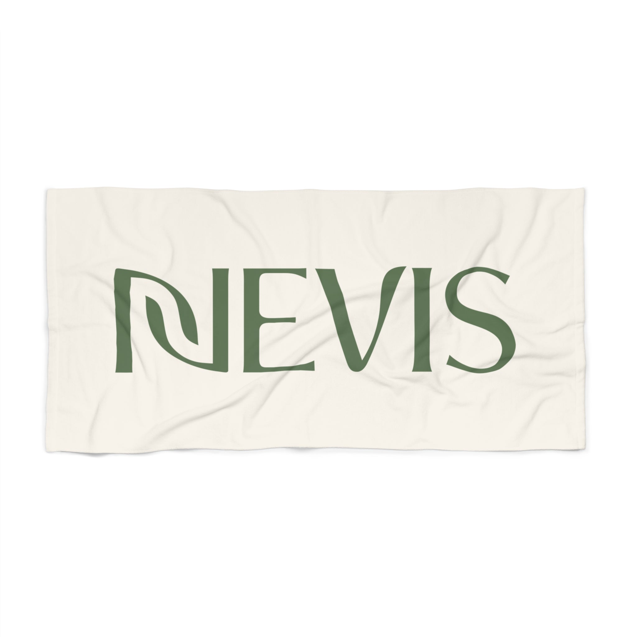 Nevis Logo Beach Towel (Green + Cream)