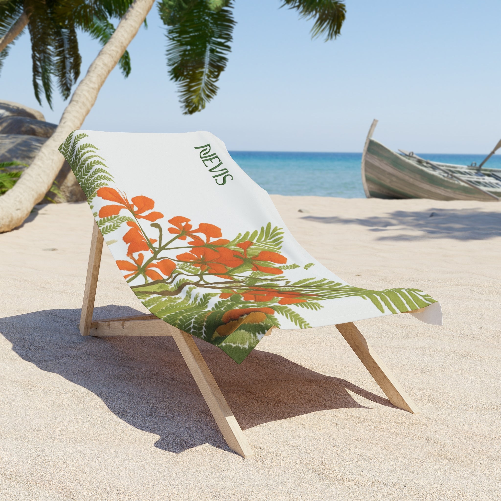 Poinciana Beach Towel — Cream