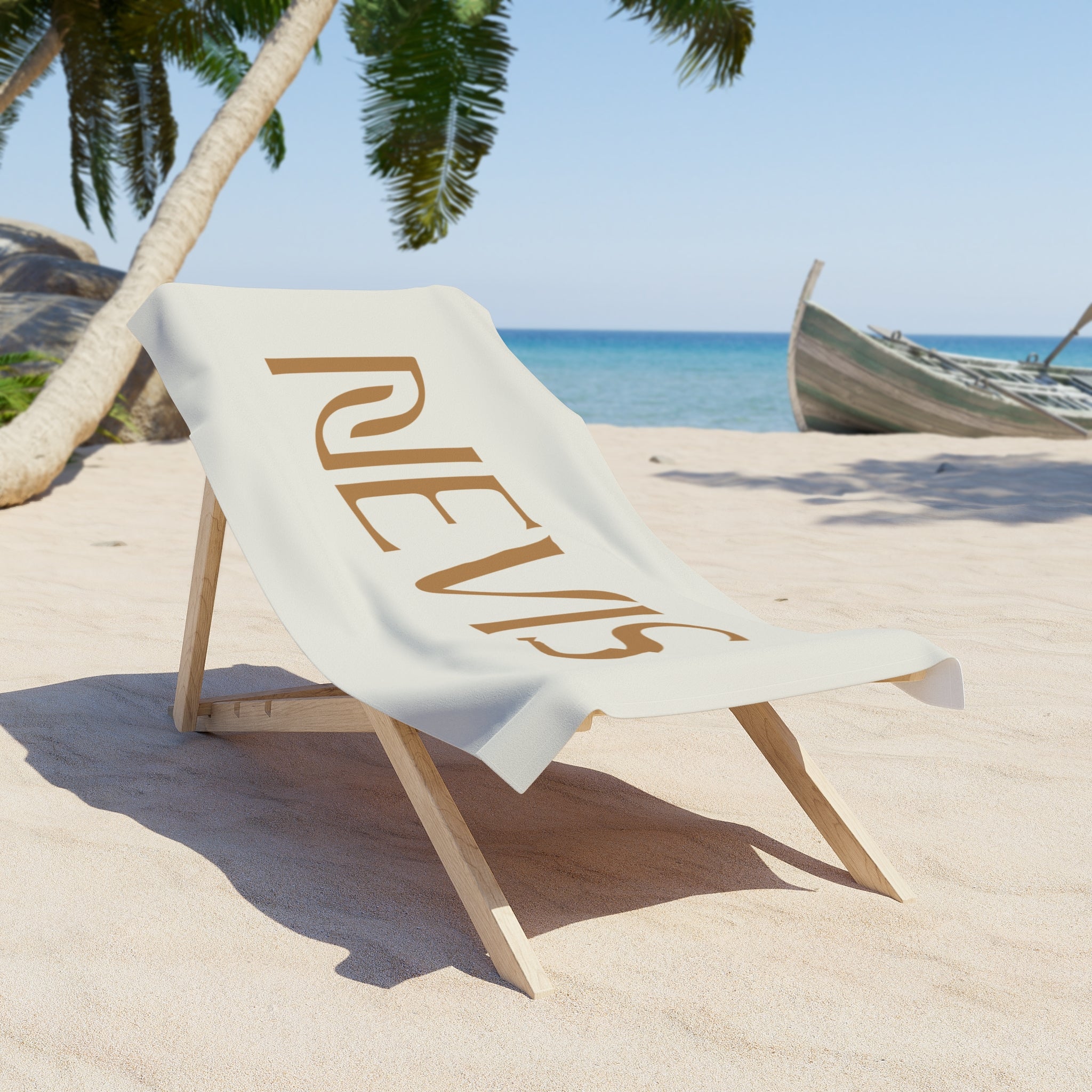 Nevis Logo Beach Towel (Gold + Cream)