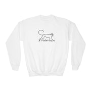 Monkey Line-Art Youth Crewneck Sweatshirt