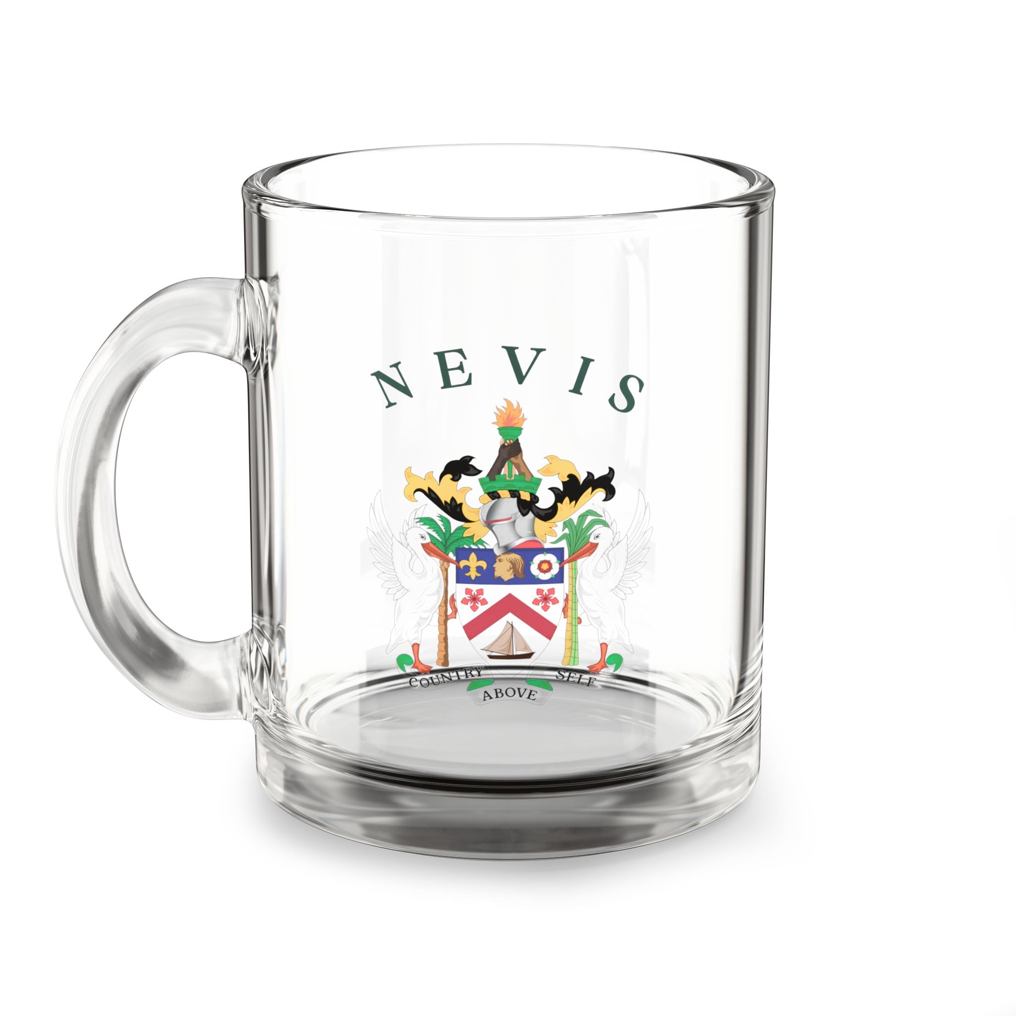 Nevis Heritage Coat Of Arms Glass Mug
