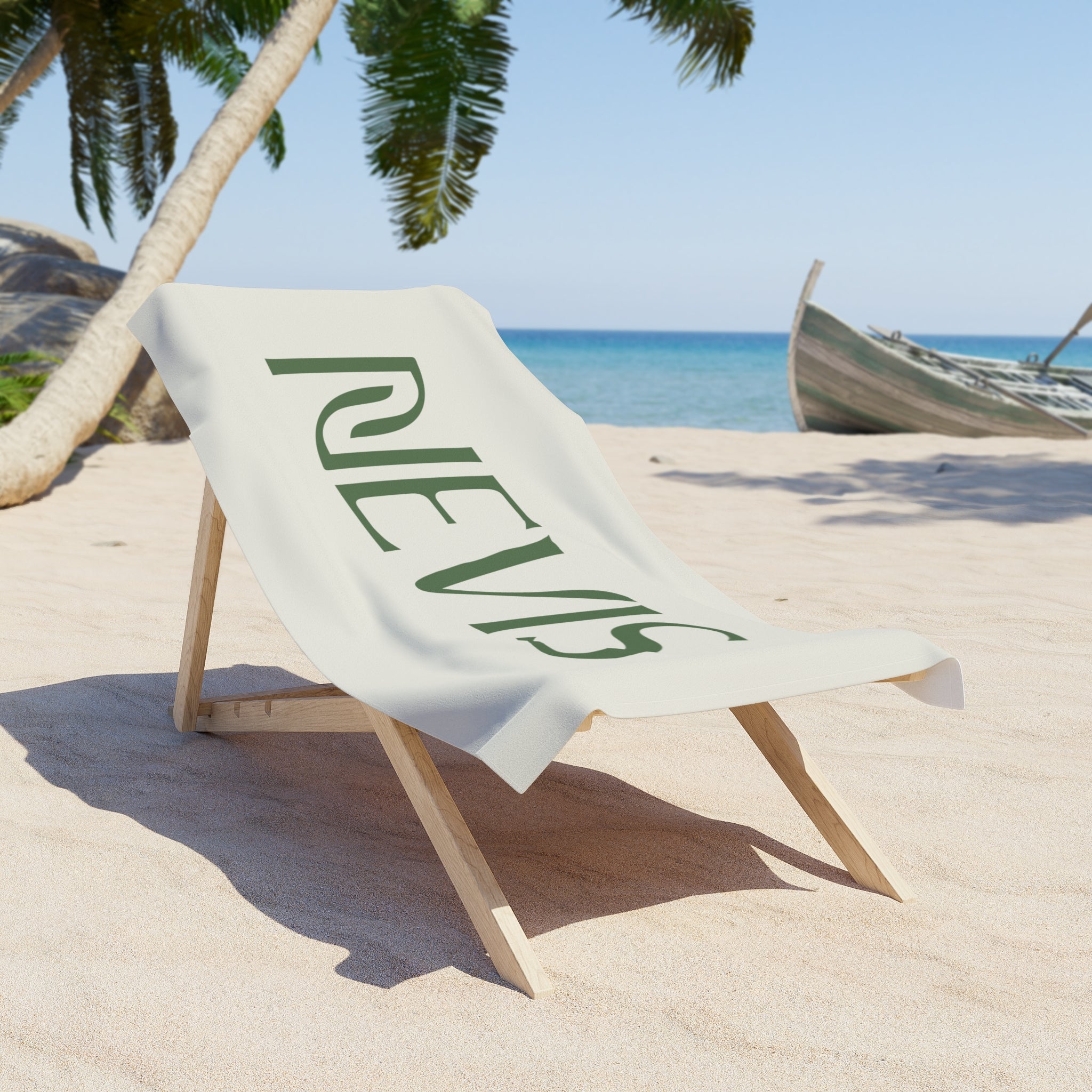 Nevis Logo Beach Towel (Green + Cream)