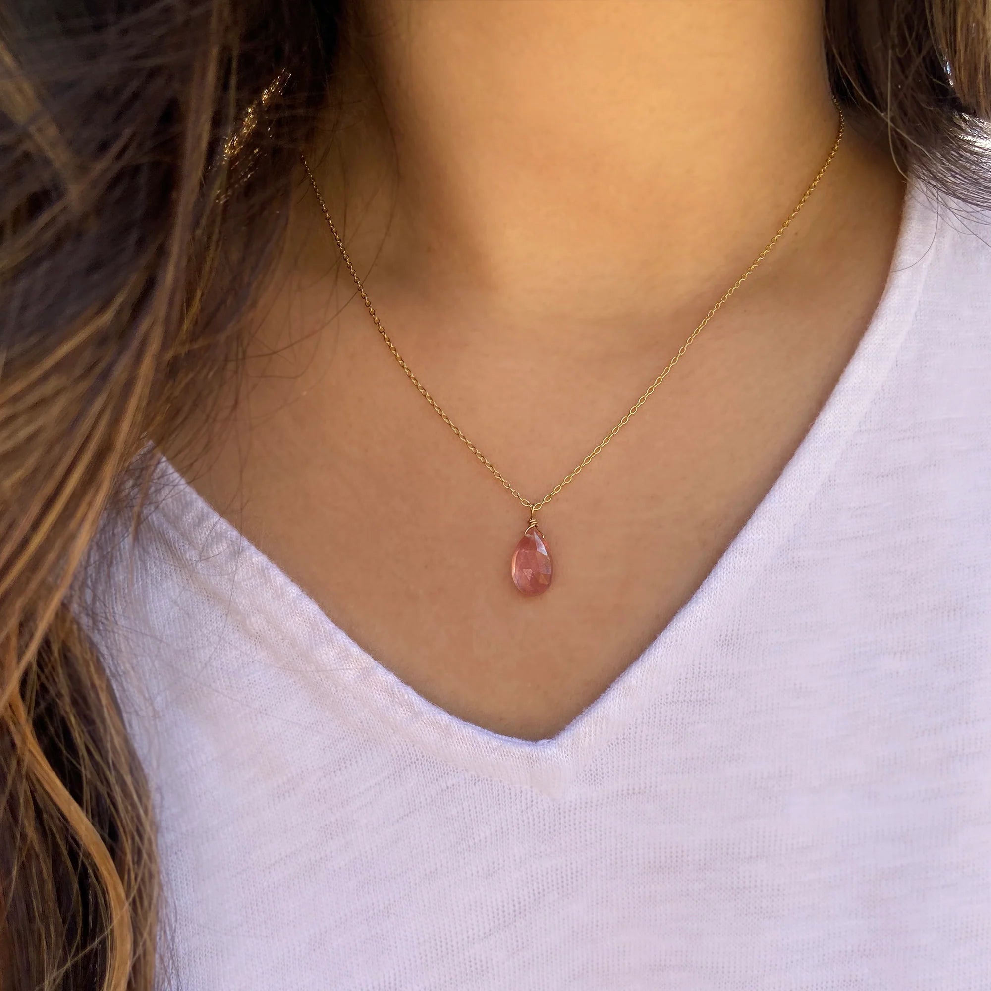 Nevis Inspired Jewelry Mango Gemstone Necklace